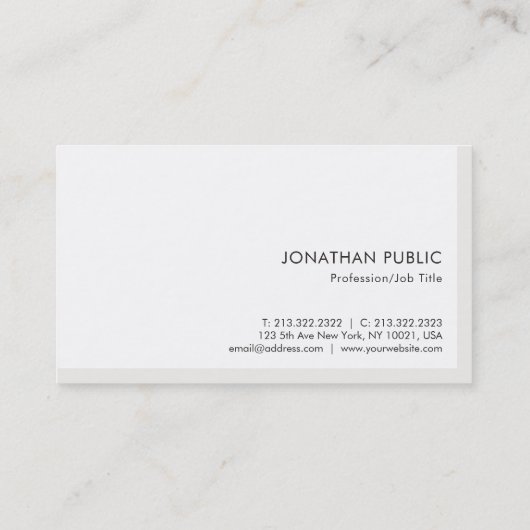 Moderne minimale professionele Sjabloon Visitekaartje (Achterkant)