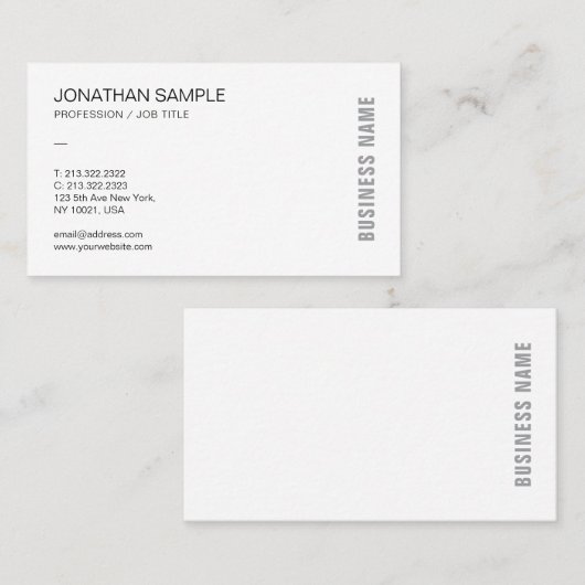 Moderne minimale professionele Sjabloon Visitekaartje (Voorkant / Achterkant)