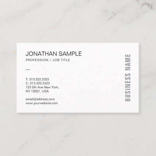 Moderne minimale professionele Sjabloon Visitekaartje (Voorkant)