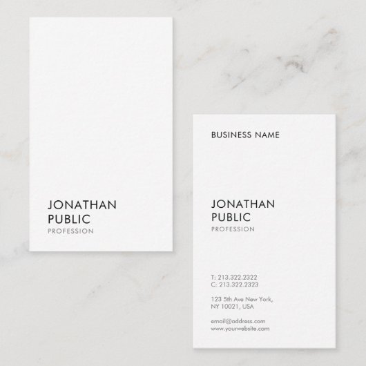 Moderne, minimale professionele Sjabloon Visitekaartje (Voorkant / Achterkant)