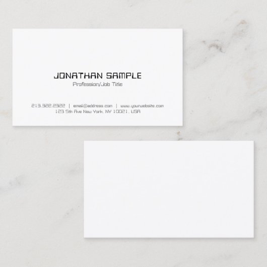 Moderne minimale professionele Sjabloon Visitekaartje (Voorkant / Achterkant)