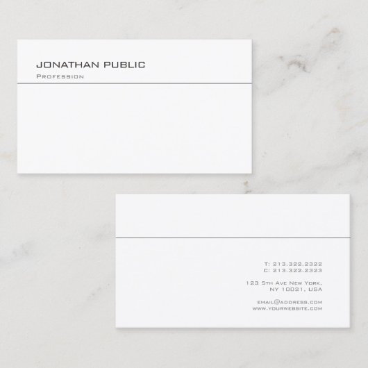 Moderne minimale professionele Sjabloon Visitekaartje (Voorkant / Achterkant)