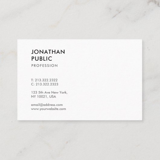 Moderne, minimale professionele Sjabloon Visitekaartje (Achterkant)