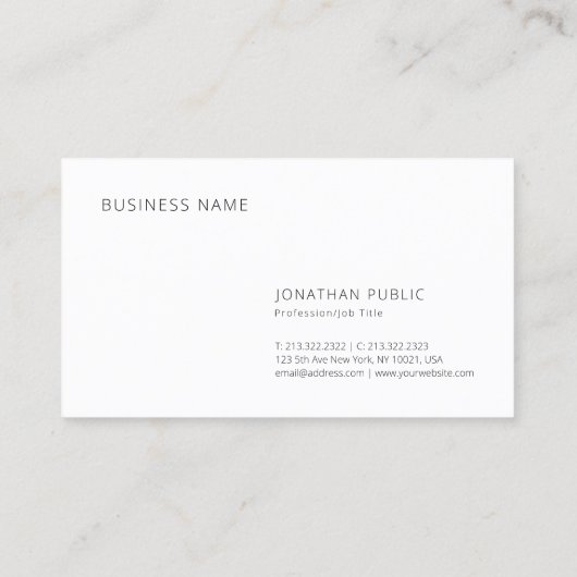 Moderne minimale professionele Sjabloon Visitekaartje (Achterkant)
