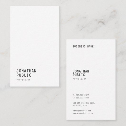 Moderne, minimale professionele Sjabloon Visitekaartje (Voorkant / Achterkant)