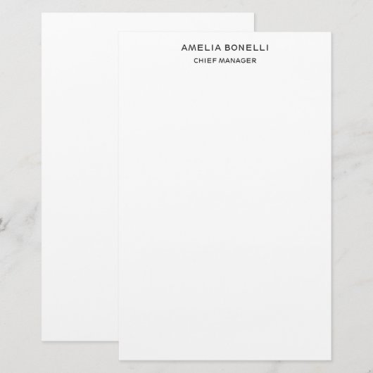 Moderne, minimale professionele speelplaats briefpapier (Voorkant / Achterkant)