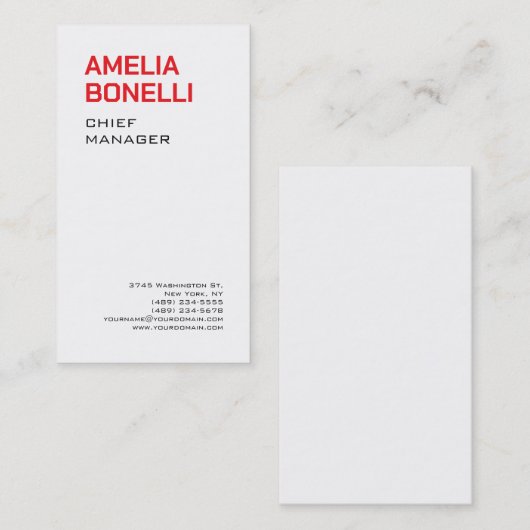 Moderne, minimale professionele standaardgrootte visitekaartje (Voorkant / Achterkant)