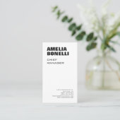 Moderne, minimale professionele standaardgrootte visitekaartje (Staand voorkant)