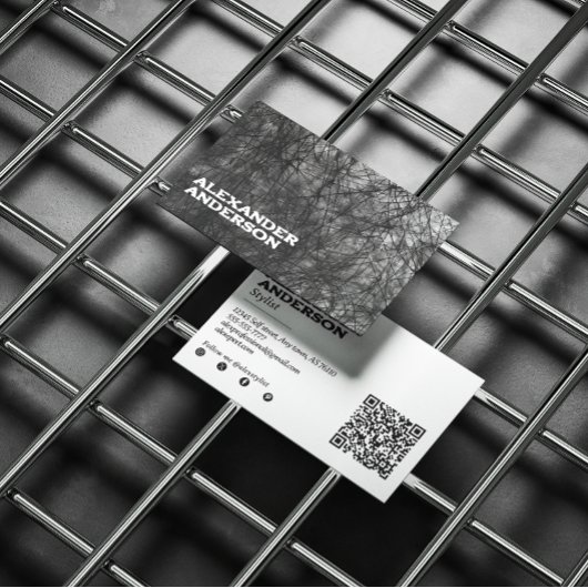 Moderne minimale professionele zwarte krabbel visitekaartje