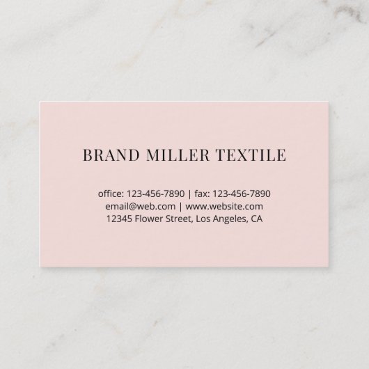 Moderne minimale QR-code Blush Pink Visitekaartje (Achterkant)