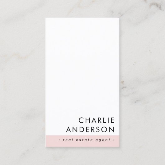 Moderne minimale QR-code blush roze wit verticaal Visitekaartje (Voorkant)