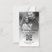 Moderne minimale QR-code Bruiloft Menu Fotokaart (Voorkant)
