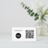 Moderne minimale QR Code Company Logo Visitekaartje (Staand voorkant)