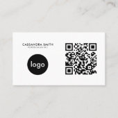 Moderne minimale QR Code Company Logo Visitekaartje (Voorkant)