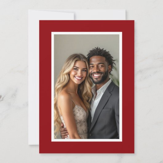 Moderne minimale QR-code en foto alles-in-één Kaart (Achterkant)