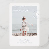 Moderne minimale QR-code familie videoboodschap Folie Feestdagenkaart (Voorkant)