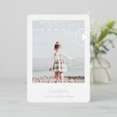 Moderne minimale QR-code familie videoboodschap Folie Feestdagenkaart (Staand Voorkant)