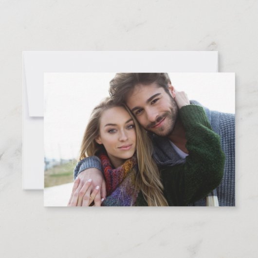 Moderne minimale QR Code Foto RSVP Card (Achterkant)