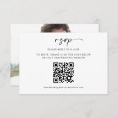 Moderne minimale QR Code Foto RSVP Card (Voorkant / Achterkant)