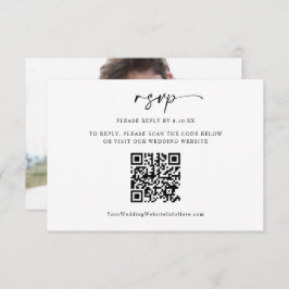 Moderne minimale QR Code Foto RSVP Card