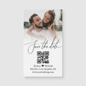moderne minimale qr-code foto save the date magnee (Voorkant)