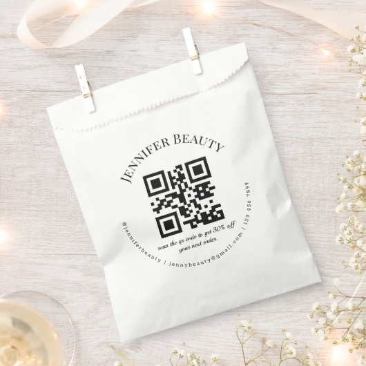 moderne minimale QR-code kleine onderneming Bedankzakje (Geknipt)
