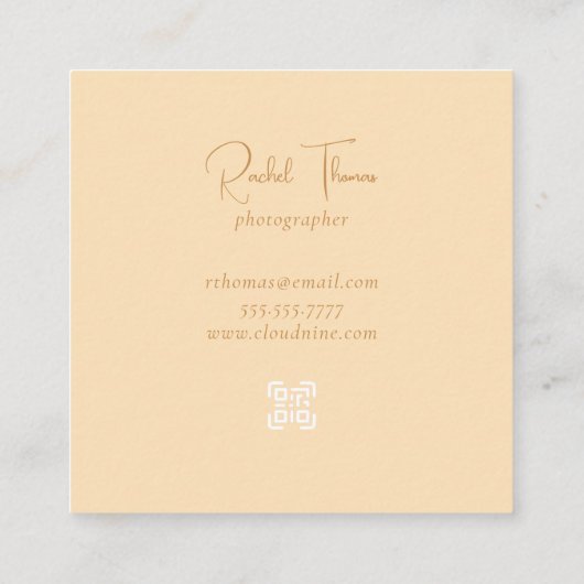 Moderne minimale QR-code Professioneel Vierkante Visitekaartje (Achterkant)