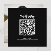 Moderne minimale QR-code Scannable Wedding Registr Kaart (Voorkant / Achterkant)