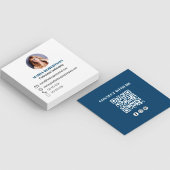Moderne minimale QR-code sociale media foto Vierkante Visitekaartje