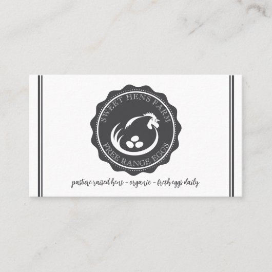 Moderne, minimale QR-code voor kippeneieren Visitekaartje (Voorkant)