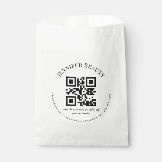 Moderne minimale QR-code voor kleine bedrijven Bedankzakje (Voorkant)