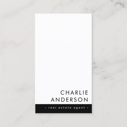 Moderne minimale QR-code zwart wit verticaal Visitekaartje (Voorkant)