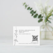 Moderne minimale QR-codescan | Weddengegevens Informatiekaartje (Staand voorkant)