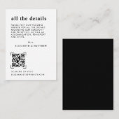Moderne minimale QR-codescan | Weddengegevens Informatiekaartje (Voorkant / Achterkant)