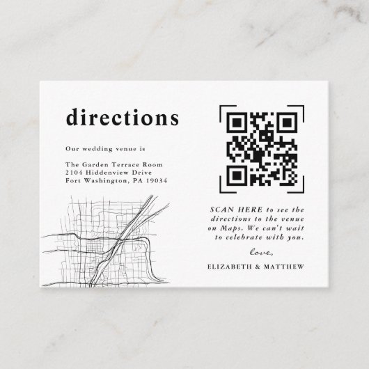 Moderne minimale QR-codescan | Weddenschappen Informatiekaartje (Voorkant)