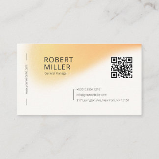 Moderne minimale QR-codeverloop vervagen ruis geel Visitekaartje