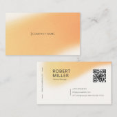 Moderne minimale QR-codeverloop vervagen ruis geel Visitekaartje (Voorkant / Achterkant)