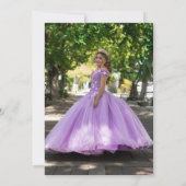 Moderne minimale Quinceanera verjaardagsfeestje fo Kaart (Achterkant)