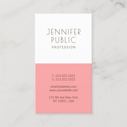 Moderne minimale rendabele legante Sjabloon Visitekaartje (Voorkant)