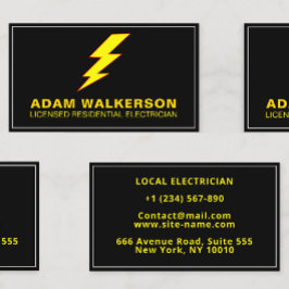 Moderne minimale residentiële elektricien, bliksem visitekaartje