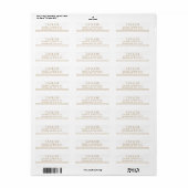 Moderne minimale retouradreslabels etiket (Full Sheet)