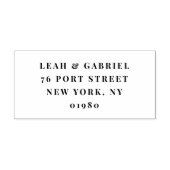 Moderne minimale retro bruiloft retour adres zelfinktende stempel (Design)