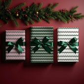 Moderne Minimale Retro Wavy Groen & Roze Streep Inpakpapier Vel