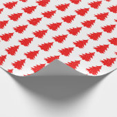 Moderne minimale rode en witte kerstboom cadeaupapier (Hoek)