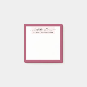 Moderne, minimale rode en zwarte elegante kalligra post-it® notes
