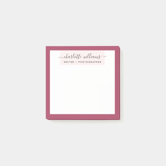 Moderne, minimale rode en zwarte elegante kalligra post-it® notes (Voorkant)