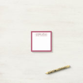Moderne, minimale rode en zwarte elegante kalligra post-it® notes (Op bureau)