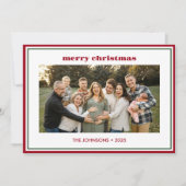 Moderne minimale rode grens foto vakantie Kaart (Voorkant)