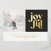 Moderne minimale rode kersttypografie folie feestdagenkaart (Voorkant)