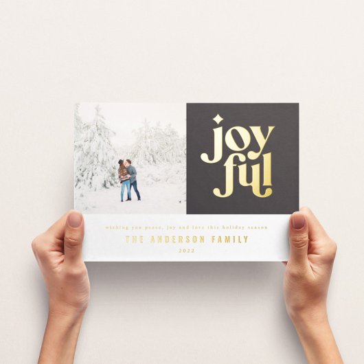 Moderne minimale rode kersttypografie folie feestdagenkaart